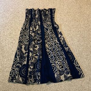 Harari Stretchy Long Silk Skirt/Strapless Dress S